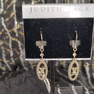 Judith JACK Sterling Marcasite Dangle Earrings!